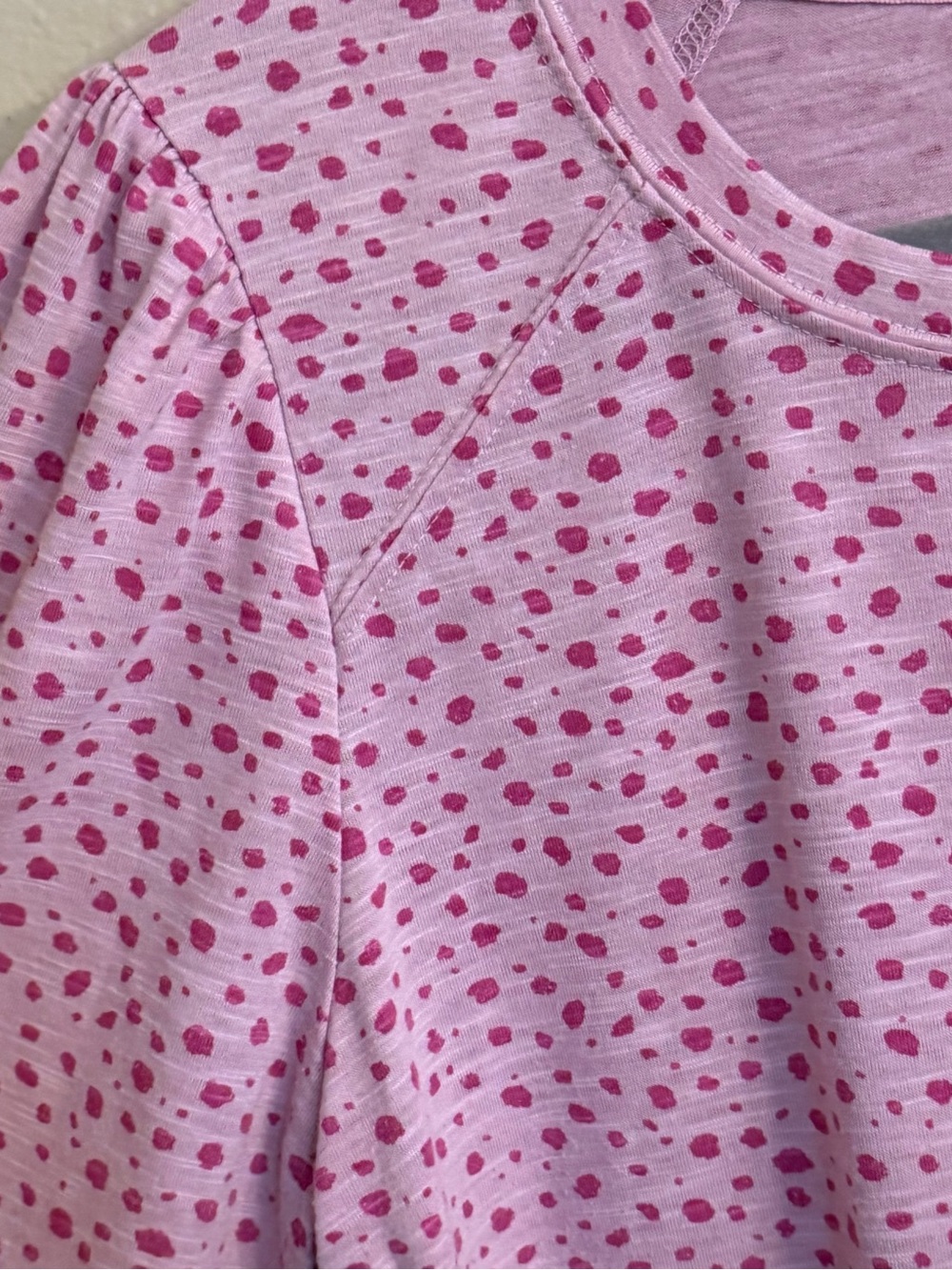 Democracy Pink Short Sleeve Crewneck Tee with Dot Print - Picture 3 of 8